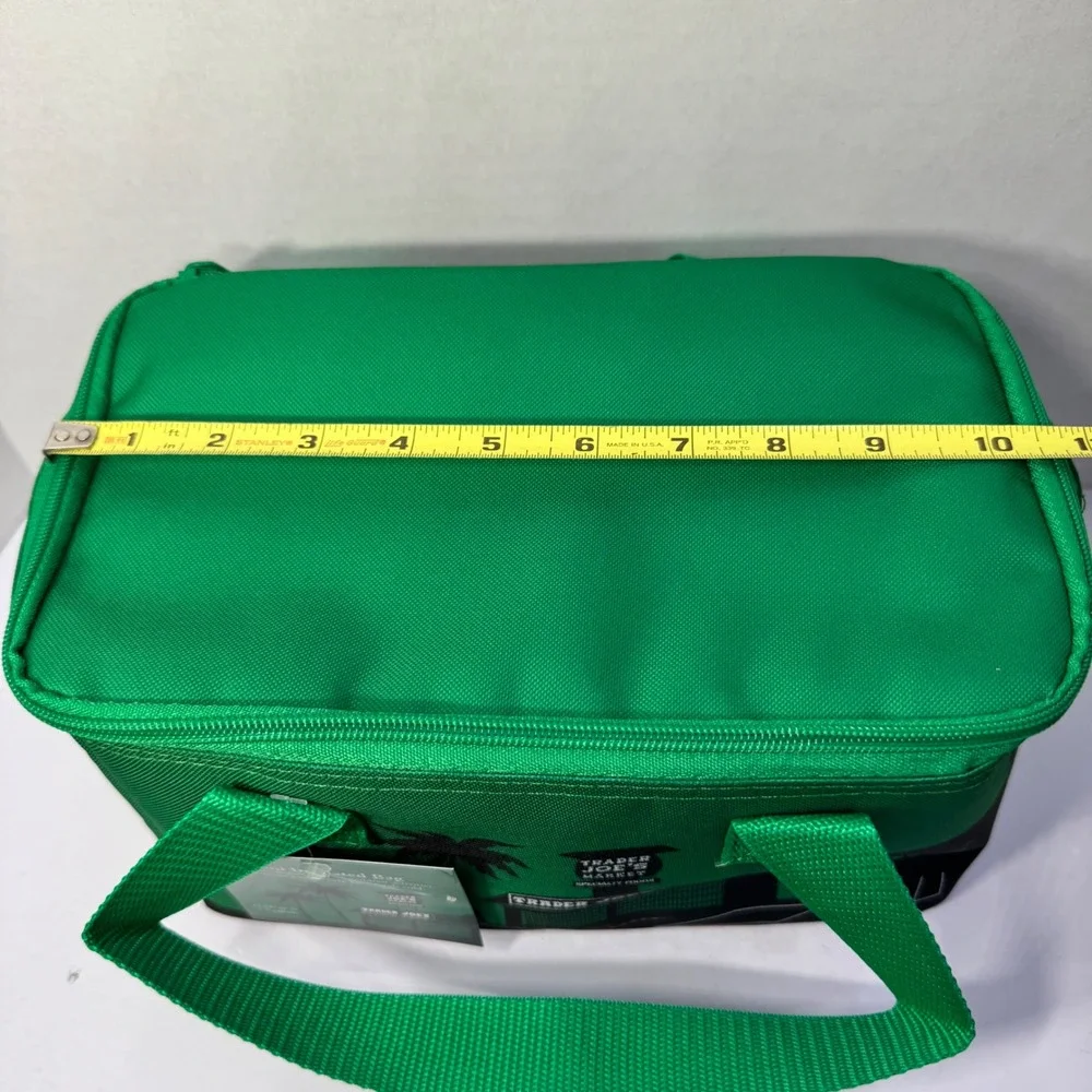 Trader Joe's Mini Insulated Lunch Bag Emerald Green Palm Tree 1.5 Gallon NWT